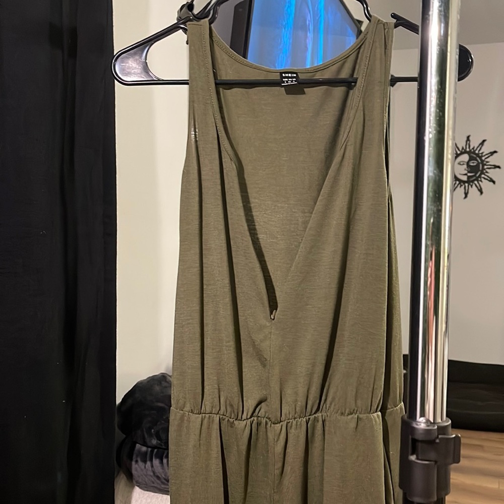 Green zip up jumpsuit